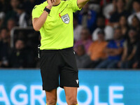 Referee Sandro Scharer (SUI) officiates the UEFA National League Matchday 1 match between France and Italy at the Parc des Princes Stadium i...