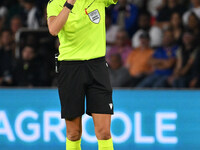 Referee Sandro Scharer (SUI) officiates the UEFA National League Matchday 1 match between France and Italy at the Parc des Princes Stadium i...