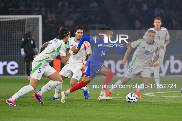 Michael Olise (FRA) during the UEFA National League Matchday 1 match between France and Italy at the Parc des Princes Stadium in Paris, Fran...