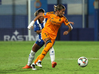 Sheila Garcia plays during the match between RCD Espanyol Women and Real Madrid CF Women, corresponding to week 1 of the Liga F, at the Dani...