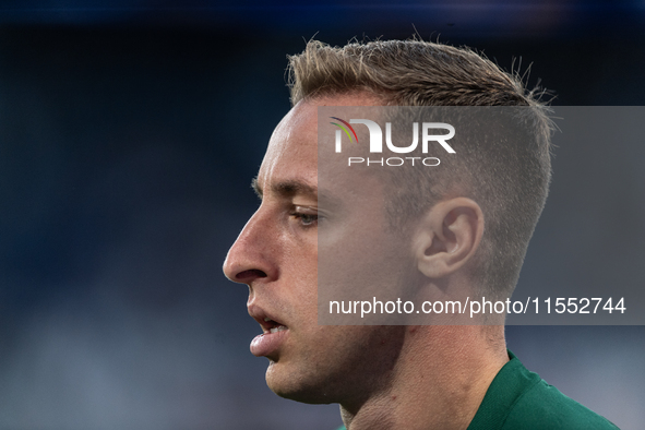 Davide Frattesi of Italy warms up before the UEFA Nations League 2024/25 League A Group A2 match between France and Italy at Parc des Prince...