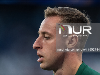 Davide Frattesi of Italy warms up before the UEFA Nations League 2024/25 League A Group A2 match between France and Italy at Parc des Prince...