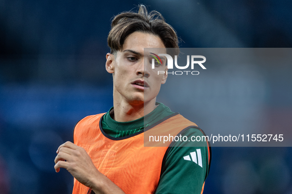 Samuele Ricci of Italy warms up before the UEFA Nations League 2024/25 League A Group A2 match between France and Italy at Parc des Princes...