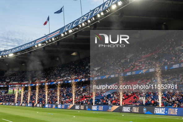 A general view of the stadium before the UEFA Nations League 2024/25 League A Group A2 match between France and Italy at Parc des Princes st...