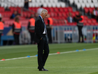 Gabriele Gravina, President of Federazione Italiana Giuoco Calcio Figc, inspects the pitch before the UEFA Nations League 2024/25 League A G...