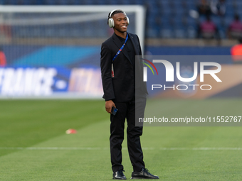 Destiny Udogie of Italy inspects the pitch before the UEFA Nations League 2024/25 League A Group A2 match between France and Italy at Parc d...