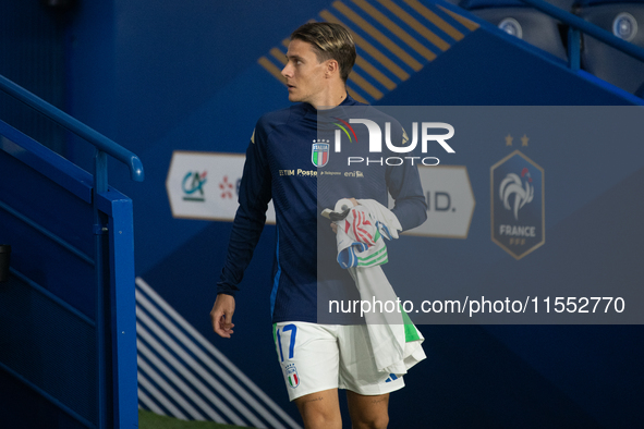 Nicolo Fagioli stands ahead of the UEFA Nations League 2024/25 League A Group A2 match between France and Italy at Parc des Princes stadium...