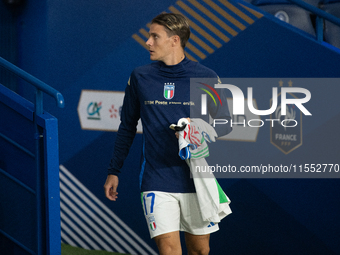 Nicolo Fagioli stands ahead of the UEFA Nations League 2024/25 League A Group A2 match between France and Italy at Parc des Princes stadium...