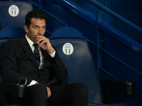 Gianluigi Buffon of Italy stands ahead of the UEFA Nations League 2024/25 League A Group A2 match between France and Italy at Parc des Princ...