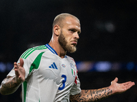 Federico Dimarco of Italy celebrates a goal during the UEFA Nations League 2024/25 League A Group A2 match between France and Italy at Parc...