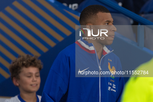 Kylian Mbappe of France enters the pitch before the UEFA Nations League 2024/25 League A Group A2 match between France and Italy at Parc des...