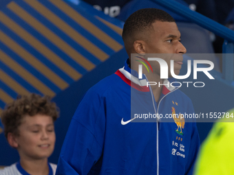 Kylian Mbappe of France enters the pitch before the UEFA Nations League 2024/25 League A Group A2 match between France and Italy at Parc des...