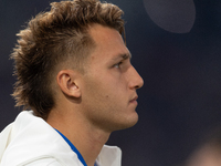 Mateo Retegui of Italy enters the pitch before the UEFA Nations League 2024/25 League A Group A2 match between France and Italy at Parc des...