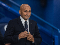 Luciano Spalletti, Head Coach of Italy, sits on the bench before the UEFA Nations League 2024/25 League A Group A2 match between France and...