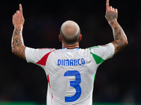 Federico Dimarco of Italy celebrates a goal during the UEFA Nations League 2024/25 League A Group A2 match between France and Italy in Paris...