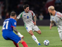 Sandro Tonali of Italy is in action during the UEFA Nations League 2024/25 League A Group A2 match between France and Italy at Parc des Prin...