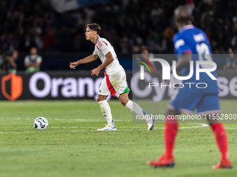 Samuele Ricci of Italy is in action during the UEFA Nations League 2024/25 League A Group A2 match between France and Italy at Parc des Prin...