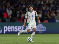 Samuele Ricci of Italy is in action during the UEFA Nations League 2024/25 League A Group A2 match between France and Italy at Parc des Prin...