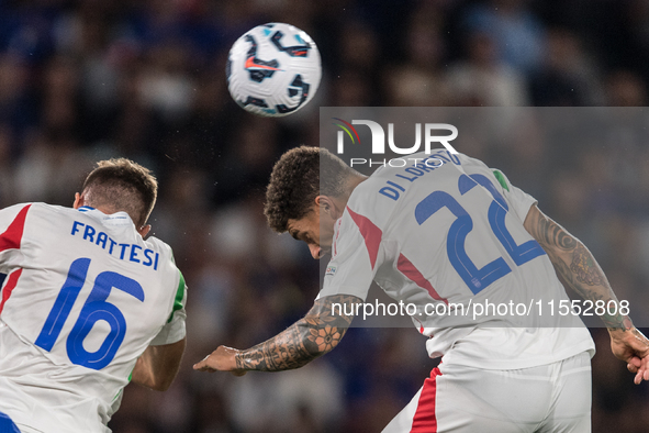 Giovanni di Lorenzo of Italy is in action during the UEFA Nations League 2024/25 League A Group A2 match between France and Italy at Parc de...