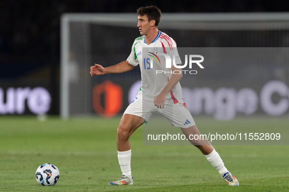 Andrea Cambiaso of Italy is in action during the UEFA Nations League 2024/25 League A Group A2 match between France and Italy at Parc des Pr...