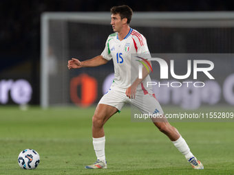 Andrea Cambiaso of Italy is in action during the UEFA Nations League 2024/25 League A Group A2 match between France and Italy at Parc des Pr...