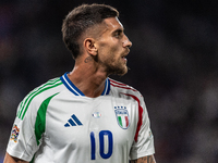 Lorenzo Pellegrini of Italy is in action during the UEFA Nations League 2024/25 League A Group A2 match between France and Italy at Parc des...