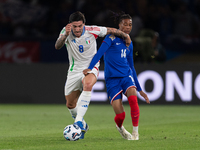 Sandro Tonali of Italy is in action during the UEFA Nations League 2024/25 League A Group A2 match between France and Italy at Parc des Prin...