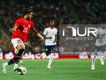 Omar Marmoush of the Egyptian national team challenges a Cape Verde player during the Egypt vs Cape Verde match in the 2025 Africa Cup of Na...