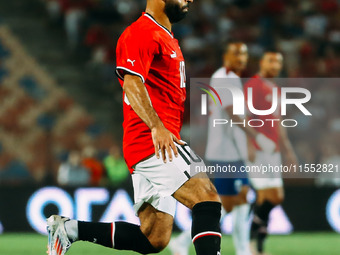 Mohamed Salah of Egypt challenges a Cape Verde player during the Egypt vs Cape Verde match in the 2025 Africa Cup of Nations Qualifiers Moro...