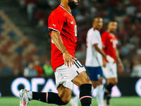 Mohamed Salah of Egypt challenges a Cape Verde player during the Egypt vs Cape Verde match in the 2025 Africa Cup of Nations Qualifiers Moro...