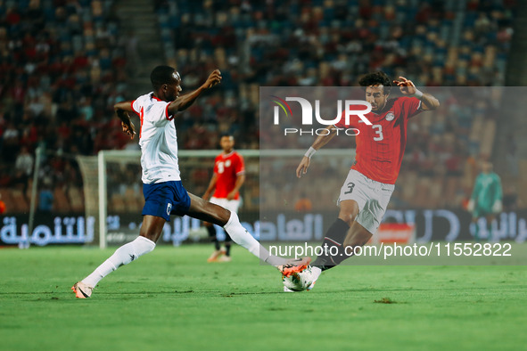 Egypt's Mohamed Hany challenges Cape Verde's player during the Egypt vs Cape Verde match in the 2025 Africa Cup of Nations Qualifiers Morocc...