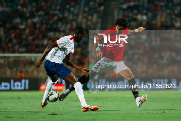 Egypt's Mohamed Hany challenges Cape Verde's player during the Egypt vs Cape Verde match in the 2025 Africa Cup of Nations Qualifiers Morocc...