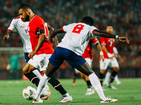 Mohamed Salah of Egypt challenges a Cape Verde player during the Egypt vs Cape Verde match in the 2025 Africa Cup of Nations Qualifiers Moro...