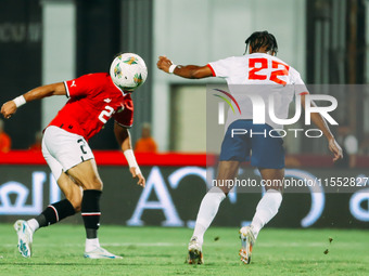 Omar Marmoush of the Egyptian national team challenges a Cape Verde player during the Egypt vs Cape Verde match in the 2025 Africa Cup of Na...