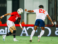 Omar Marmoush of the Egyptian national team challenges a Cape Verde player during the Egypt vs Cape Verde match in the 2025 Africa Cup of Na...