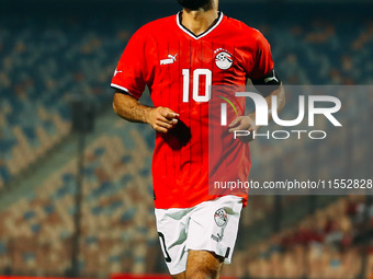 Mohamed Salah of Egypt challenges a Cape Verde player during the Egypt vs Cape Verde match in the 2025 Africa Cup of Nations Qualifiers Moro...