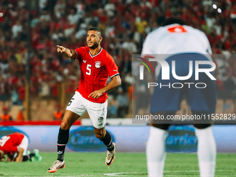 Egypt's Rami Rabia celebrates scoring against Cape Verde during the Egypt vs Cape Verde match in the 2025 Africa Cup of Nations Qualifiers M...