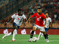 Mohamed Salah of Egypt challenges a Cape Verde player during the Egypt vs Cape Verde match in the 2025 Africa Cup of Nations Qualifiers Moro...