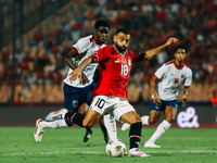 Mohamed Salah of Egypt challenges a Cape Verde player during the Egypt vs Cape Verde match in the 2025 Africa Cup of Nations Qualifiers Moro...