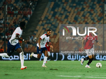 Mohamed Salah of Egypt challenges a Cape Verde player during the Egypt vs Cape Verde match in the 2025 Africa Cup of Nations Qualifiers Moro...