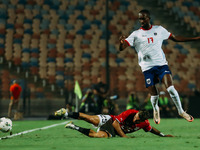 Egypt's Ahmed El Sayed Zizo challenges Cape Verde's player during the Egypt vs Cape Verde match in the 2025 Africa Cup of Nations Qualifiers...