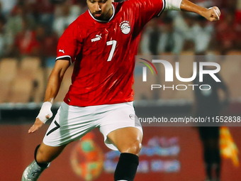 Mahmoud Trezeguet of Egypt plays against Cape Verde during the Egypt vs Cape Verde match in the 2025 Africa Cup of Nations Qualifiers Morocc...