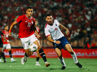 Egypt's Mostafa Mohamed challenges Cape Verde's player during the Egypt vs Cape Verde match in the 2025 Africa Cup of Nations Qualifiers Mor...