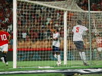 Egypt's Omar Marmoush celebrates scoring against Cape Verde during the Egypt vs Cape Verde 2025 Africa Cup of Nations Qualifiers Morocco mat...