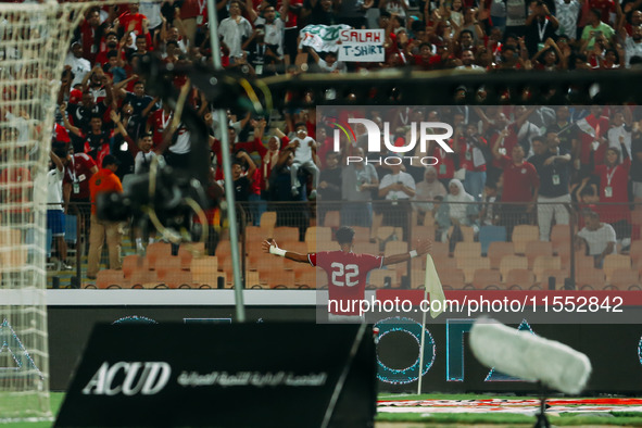 Egypt's Omar Marmoush celebrates scoring against Cape Verde during the Egypt vs Cape Verde 2025 Africa Cup of Nations Qualifiers Morocco mat...