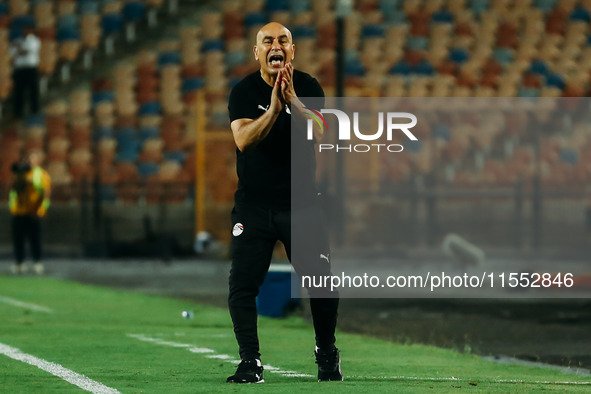 Hossam Hassan, Egypt's head coach, during the Egypt vs Cape Verde match in the AFCON 2025 Qualifiers Morocco at Cairo International Stadium...