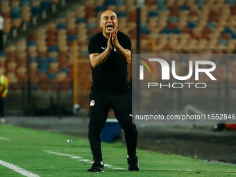 Hossam Hassan, Egypt's head coach, during the Egypt vs Cape Verde match in the AFCON 2025 Qualifiers Morocco at Cairo International Stadium...