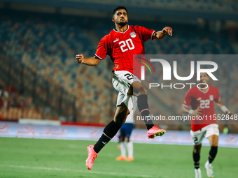 Egypt's Ibrahim Adel celebrates scoring against Cape Verde during the Egypt vs Cape Verde match in the 2025 Africa Cup of Nations Qualifiers...