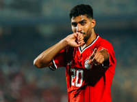 Egypt's Ibrahim Adel celebrates scoring against Cape Verde during the Egypt vs Cape Verde match in the 2025 Africa Cup of Nations Qualifiers...