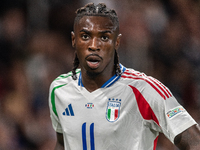 Moise Kean of Italy is in action during the UEFA Nations League 2024/25 League A Group A2 match between France and Italy at Parc des Princes...